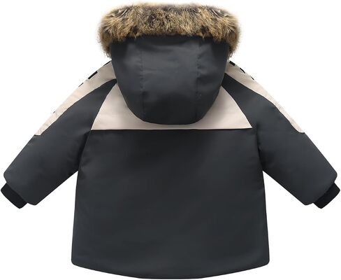Kids Boys Winter Puffer Jacket Coat Fleece Lined Clothes with Hood Outerwear in Saudi Arabia