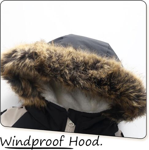 Kids Boys Winter Puffer Jacket Coat Fleece Lined Clothes with Hood Outerwear in Saudi Arabia