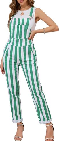 Bindefon Overalls for Women Fashion Jumpsuits Striped Pants Printed Bibs Coveralls White Elephant Gifts in Saudi Arabia