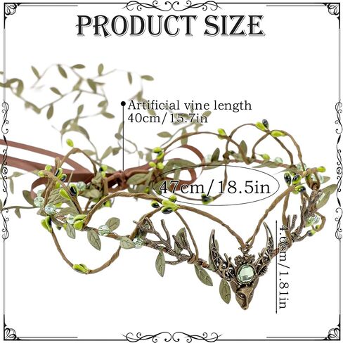 MOSTORY Woodland Flower Fairy Headpiece - Medieval Elf Crown with Vines for Renaissance Accessories Women Cosplay Fairycore in Saudi Arabia