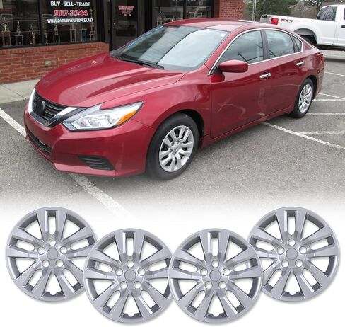 16" Hubcaps, Fit for 2013-2018 Nissan Altima Sedan, Set of 4 Silver Lacquer Finish Wheel Rim Covers, Durable PP Material, Easy Snap-On Installation, 16 Inch Silver Lacquer 4-Pack in Saudi Arabia