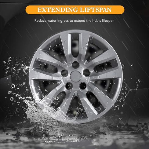 16" Hubcaps, Fit for 2013-2018 Nissan Altima Sedan, Set of 4 Silver Lacquer Finish Wheel Rim Covers, Durable PP Material, Easy Snap-On Installation, 16 Inch Silver Lacquer 4-Pack in Saudi Arabia