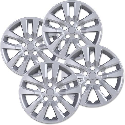16" Hubcaps, Fit for 2013-2018 Nissan Altima Sedan, Set of 4 Silver Lacquer Finish Wheel Rim Covers, Durable PP Material, Easy Snap-On Installation, 16 Inch Silver Lacquer 4-Pack in Saudi Arabia
