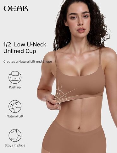Oeak Womens مريح حمالات الصدر لا underwire كامي برا سلس غير مبطنة bralettes scoop الرقبة غير مفعمة بالحيوية الرياضية اليومية صدرية in Saudi Arabia
