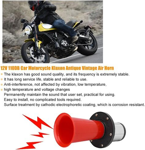 Vintage Klaxon, 12V 110db Car Horn with Stable Frequency Klaxon for Car, Truck, RV in Saudi Arabia