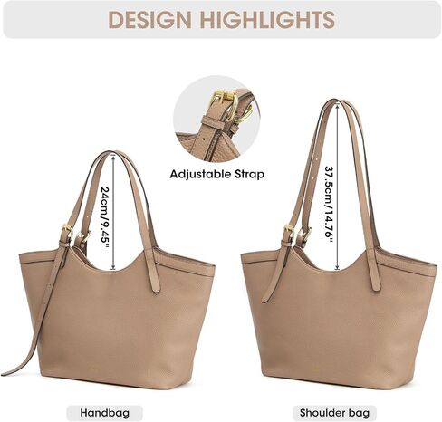 Kattee Genuine Leather Purses and Handbags for Women Trendy, Top Grain Leather Hobo Tote Shoulder Bag with Adjustable Strap in Saudi Arabia