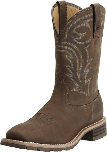 Ariat BMVY9 Mens Hybrid Rancher Waterproof Western Boot Oily Distressed Brown 9.5 in Saudi Arabia