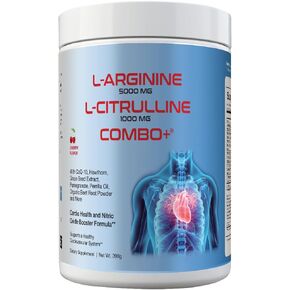Combo+ L-Arginine 5000mg & l-citrulline 1000mg مزيج مشروب ، الكرز ، الفيتامينات B12 ، C ، D3 ، توراين ، CoQ10 ، جذر البنجر ، 30 حصص ، أكسيد النيتريك وملحق دعم القلب والأوعية الدموية 390 جم in Kuwait