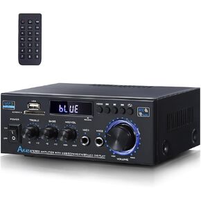AK55 Stereo Audio Amplifier Bluetooth 5.0 HiFi Power Amplifier 2 Channel 70W x 2 Amplifier Mini Amp 12V Digital Amplifier Home Audio RCA, FM Radio, USB, SD, MIC in for Home Theater Speakers in Saudi Arabia