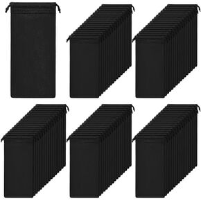 100 Packs Soft Sunglasses Pouch Bulk,Soft Slim Sunglasses Pouch with Drawstring Closure, Microfiber Case Pouch Bag, Eyeglasses Sleeve, Black in Saudi Arabia