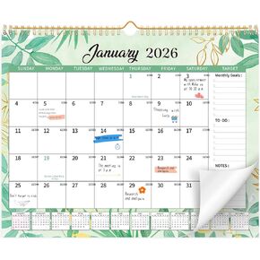 Wall Calendar 2025-2026, 18 Month Large Desk Calendar from January 2025 to June 2026 14.5" x 11.8" Monthly Calendar with Twin-Wire Binding for Home Office Planning Personal Organisers in Kuwait