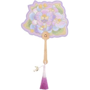 Gatuida Butterfly Orchid Hand Fan مع التطريز والمقبض الخشبي التقليدي من المعجبين الصينيين بأسلوب زخرفي للمناسبات الثقافية وديكور المنزل in Kuwait