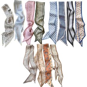 24PCS Fashion Scarves for Women Multifunctional Neck Scarves Purse Scarf Headbands for Bags Hair Accessories in Saudi Arabia