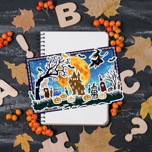 ORIGACH Autumn Harvest Clear Stamps and Dies Set, Autumn Pumpkin Scarecrows Truck Silicone Stamps and Metal Die Cut for Card Making Thanksgiving Scrapbooking Journal Crafting in Saudi Arabia