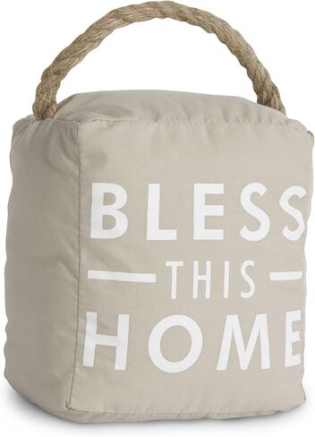 Pavilion Gift Company Open Door Decor - Welcome I Hope You Brought Wine! Cream Door Stopper with Handle,Off White in Kuwait