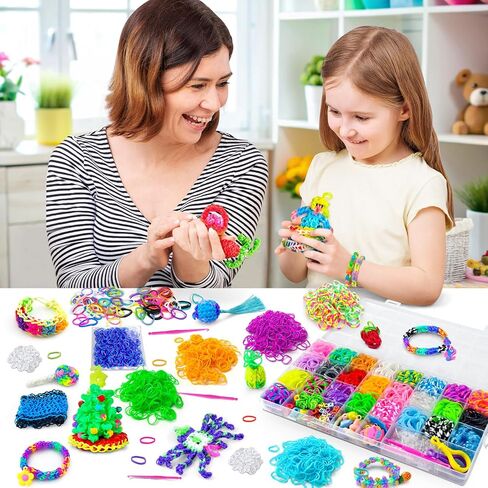 ROSHUKG 5100 Rubber Band Refill Kit, 24 Colors Rubber Band Making Kit for Kids Weaving DIY Crafting Gift in Saudi Arabia