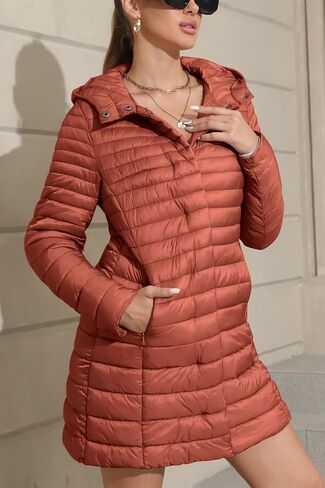 Bellivera Women's Quilted Lightweight Puffer Jacket, Winter Coats for Women Long Padded Bubble Coat in Saudi Arabia