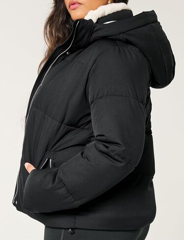Yimoon Women's Sherpa Lined Fleece Puffer Jacket Long Sleeve Hooded Quilted Jacket Winter Warm Outwear in Saudi Arabia