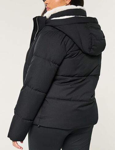 Yimoon Women's Sherpa Lined Fleece Puffer Jacket Long Sleeve Hooded Quilted Jacket Winter Warm Outwear in Saudi Arabia