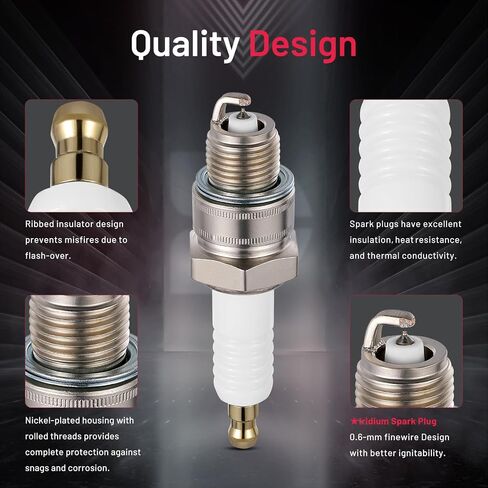 BDFHYK 1134 universal Spark Plugs Compatible with Yamaha Tohatsu Mariner 2-Stroke Outboard Engines Replacement for BR8HS-10 Set of 10 in Saudi Arabia