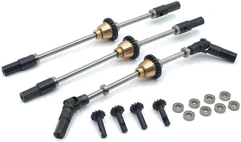 Metal Bridge Axle Differential Upgrade Parts Compatible with 1 16 Scale RC Cars Models B14 B24 B16 B36 C14 C24 C34 C44 Q65 N03R Includes Front Middle Rear Differentials in Saudi Arabia