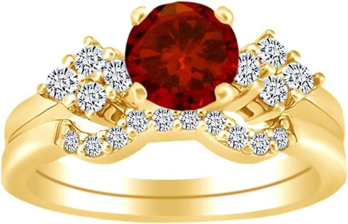 AFFY Solitaire Bridal Ring Set in 14k Yellow Gold Over Sterling Silver in Saudi Arabia