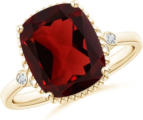 حلقة Angara Natural Garnet Solitaire للنساء في الذهب الصلب 14K | شهر يناير من الحجر ، عيد ميلاد ، المشاركة ، الذكرى السنوية ، هدية مجوهرات الزفاف للنساء in Saudi Arabia