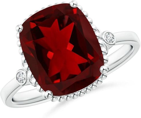 حلقة Angara Natural Garnet Solitaire للنساء في الذهب الصلب 14K | شهر يناير من الحجر ، عيد ميلاد ، المشاركة ، الذكرى السنوية ، هدية مجوهرات الزفاف للنساء in Saudi Arabia
