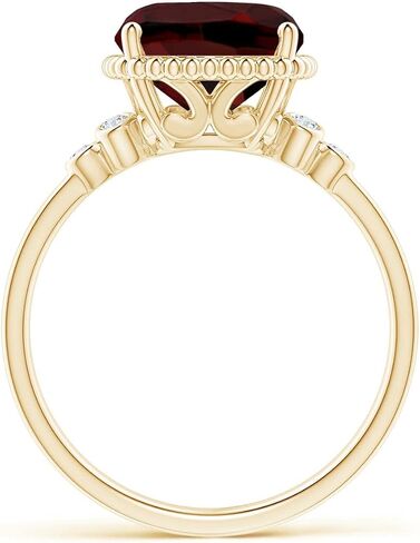 حلقة Angara Natural Garnet Solitaire للنساء في الذهب الصلب 14K | شهر يناير من الحجر ، عيد ميلاد ، المشاركة ، الذكرى السنوية ، هدية مجوهرات الزفاف للنساء in Saudi Arabia