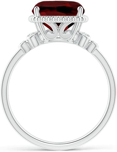 حلقة Angara Natural Garnet Solitaire للنساء في الذهب الصلب 14K | شهر يناير من الحجر ، عيد ميلاد ، المشاركة ، الذكرى السنوية ، هدية مجوهرات الزفاف للنساء in Saudi Arabia