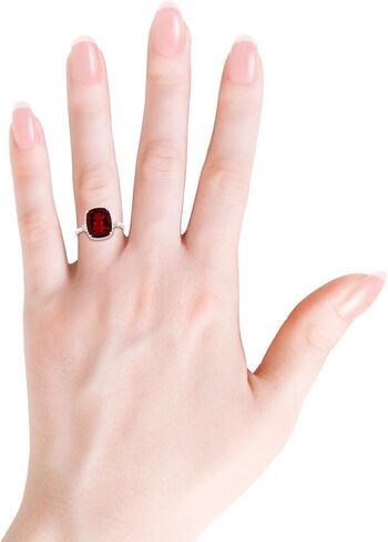 حلقة Angara Natural Garnet Solitaire للنساء في الذهب الصلب 14K | شهر يناير من الحجر ، عيد ميلاد ، المشاركة ، الذكرى السنوية ، هدية مجوهرات الزفاف للنساء in Saudi Arabia