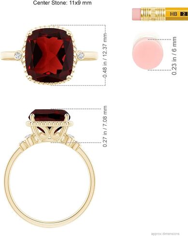 حلقة Angara Natural Garnet Solitaire للنساء في الذهب الصلب 14K | شهر يناير من الحجر ، عيد ميلاد ، المشاركة ، الذكرى السنوية ، هدية مجوهرات الزفاف للنساء in Saudi Arabia