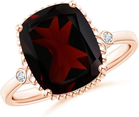 حلقة Angara Natural Garnet Solitaire للنساء في الذهب الصلب 14K | شهر يناير من الحجر ، عيد ميلاد ، المشاركة ، الذكرى السنوية ، هدية مجوهرات الزفاف للنساء in Saudi Arabia