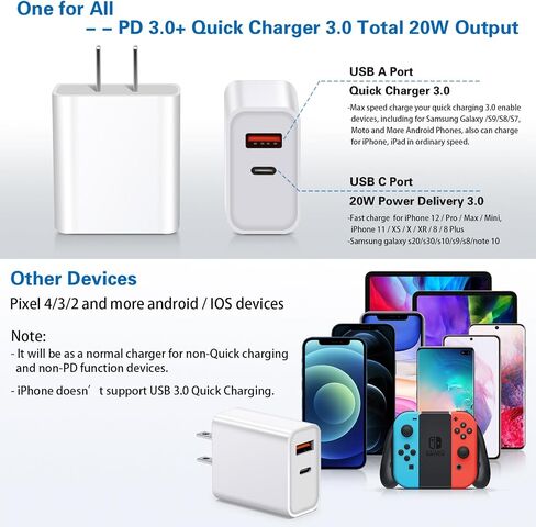 iSeekerKit for A-pple Watch Charger, 20W USB Fast Charging Block in Kuwait