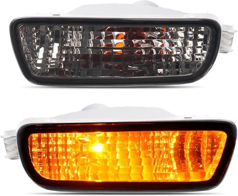 HECASA Pair Turn Signal Light w/Bulbs Compatible with 2001-2004 Toyota Tacoma Front Bumper Turn Signal Lamp Smoke Lens Left Right Side Replacement for TO2531140 TO2530140 in Saudi Arabia