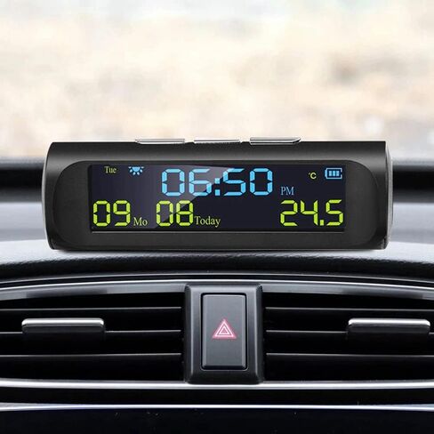 CAR Solar Digital Clock مع شاشة LCD وقت درجة الحرارة في السيارة لزينة جزء السيارة الشخصية في الهواء الطلق ب in Saudi Arabia
