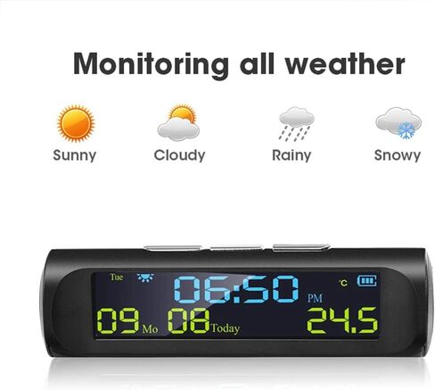 CAR Solar Digital Clock مع شاشة LCD وقت درجة الحرارة في السيارة لزينة جزء السيارة الشخصية في الهواء الطلق ب in Saudi Arabia