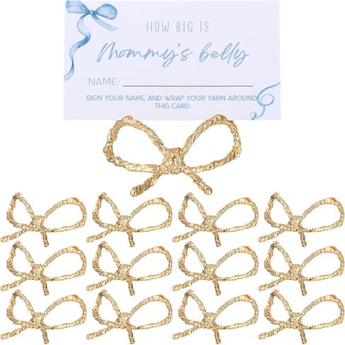 Leinuosen 12 PCS Golden Bow Place Molders Bowknot Coquette Wedding Seating Labels Placecard Clips Name Photo Picture Stepn in Saudi Arabia