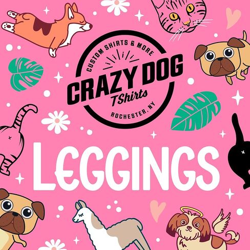 Crazy Dog T-Shirts Womens Funny Leggings Cute Elastic Tights for Ladies Workout Running Yoga Pants in Saudi Arabia