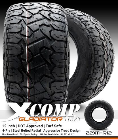 Xcomp Gladiator 23x10-14 Dot Golf Cart Tyre Steel - مجموعة من أربعة in Kuwait