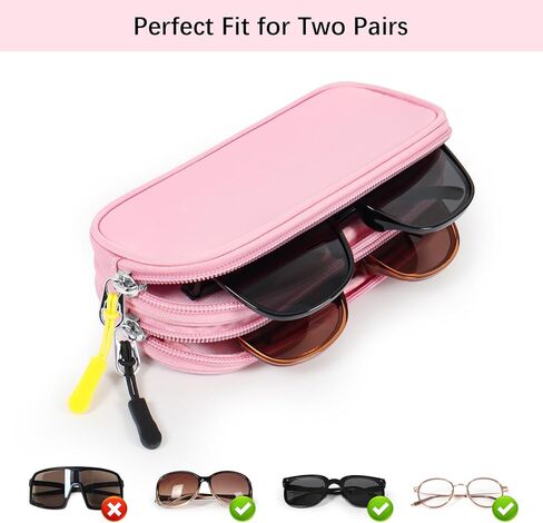 حقيبة نظارات مزدوجة ، حقيبة نظارة شمسية ثنائية ناعمة ، حامل نظارات السفر المحمولة مع مقطع in Kuwait