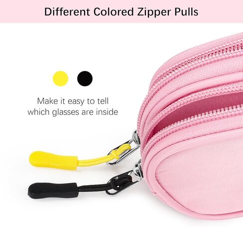 حقيبة نظارات مزدوجة ، حقيبة نظارة شمسية ثنائية ناعمة ، حامل نظارات السفر المحمولة مع مقطع in Kuwait