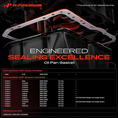 A-Premium 1.8L 2.0L 2.2L 2.5L PAN PAN PAN SUTKET ، متوافق مع Subaru Outback 2000-2012 ، Forester 1998-2013 ، Impreza 1993-2014 ، Legacy 1990-2009 ، WRX 2013-2014 ، WRX STI ، Baja & SAAB 9-2X in Saudi Arabia
