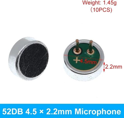 10 PCS/LOT 9x7mm 9767 6x5mm 6050 6x2.2mm 6022 4.5x2.2mm 4522 4x1.5mm 4015 Microphone Electret Microphone with 2 pin Pick-up(4x1.5mm Microphone) in Saudi Arabia