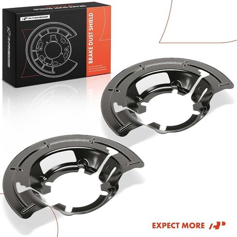 دروع غبار الفرامل الجانبية A-Premium الأمامية متوافقة مع طرازات Ford-F-250 1999 ، F-250 Super Duty/F-350 Super Duty/F-450 Super Duty/F-550 Super Duty 1999-2004 ، SPECUSION 2000-2005 ، 2-PC SET in Kuwait
