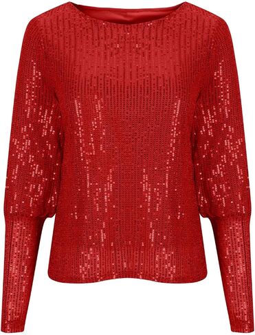 Women Full Sequins Glitter Tops Shimmer Disco Concert Night Cocktail Party Sparkling Long Sleeve Shiny Outfits in Saudi Arabia