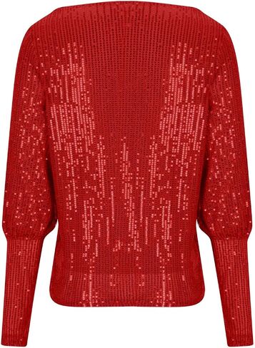 Women Full Sequins Glitter Tops Shimmer Disco Concert Night Cocktail Party Sparkling Long Sleeve Shiny Outfits in Saudi Arabia