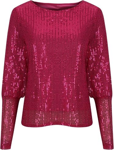 Women Full Sequins Glitter Tops Shimmer Disco Concert Night Cocktail Party Sparkling Long Sleeve Shiny Outfits in Saudi Arabia
