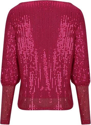 Women Full Sequins Glitter Tops Shimmer Disco Concert Night Cocktail Party Sparkling Long Sleeve Shiny Outfits in Saudi Arabia