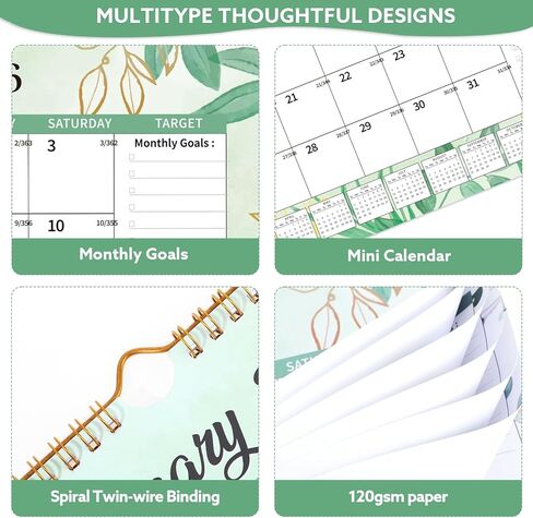 Wall Calendar 2025-2026, 18 Month Large Desk Calendar from January 2025 to June 2026 14.5" x 11.8" Monthly Calendar with Twin-Wire Binding for Home Office Planning Personal Organisers in Kuwait